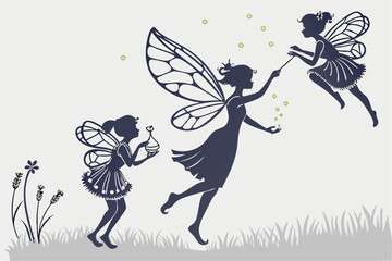 Fairy Silhouettes Vector Set – Magical Clipart Bundle