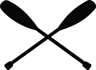 Paddle icon vector, Crossed wood paddle icon. Simple crossed wood paddle silhouette. vector illustration