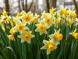 Obraz premium Spring's Golden Smile Daffodil Delight
