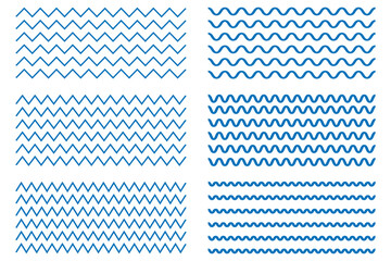 Wave line and wavy zigzag lines. wavy curve zig zag line pattern in abstract style. eps 10.