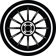 Obraz premium Car wheel velg icon vector, Wheel icon vector, Velg Racing Wheel Logo Design Vector illustration