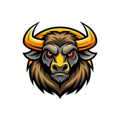Angry Buffalo Head Mascot