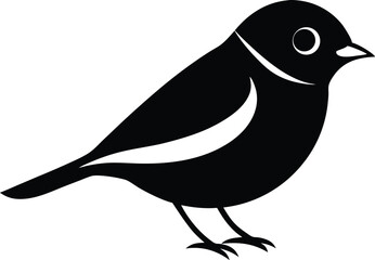 Chickadee icon silhouette vector, Chickadee line art silhouette, Chickadee vector silhouette design.