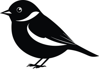 Chickadee icon silhouette vector, Chickadee line art silhouette, Chickadee vector silhouette design.