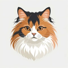 Fototapeta premium 愛猫のラガマフィン顔イラスト