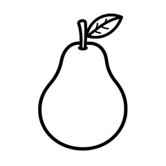 Pear Icon in Solid Black Representing Fruit or Natural Food Symbol