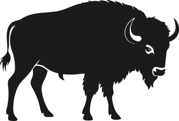 Bison buffalo vector silhouette, bison icon vector silhouette illustration