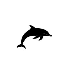 Jumping Dolphin Silhouette Vector Illustration for Marine and Ocean Design