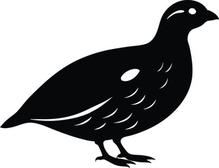 Bobwhite Quail vector Silhouette, Quail silhouette Vector illustration design.