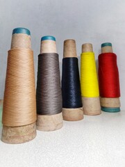 Large spool of colorful nylon thread