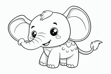 Fototapeta premium a-coloring-page-of-little-elephant-for-kids-colori.eps