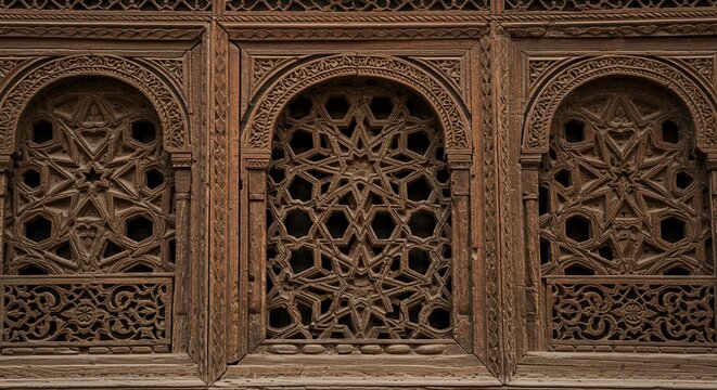 Intricate Wooden Carving:  Islamic Architectural Detail