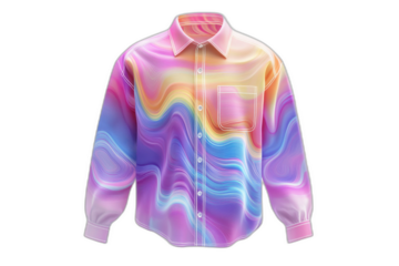 Colorful patterned shirt isolated on transparent background.