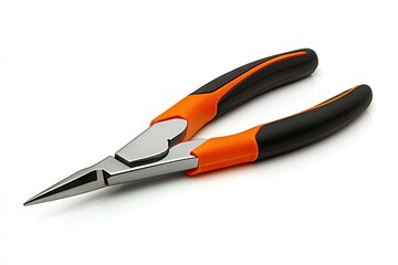 Precision needle-nose pliers with orange handles.
