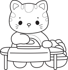 Lineart of a bunch of cute cat with various activities.
Outline ofkKawaii animal kitty for scrapbook and sticker.