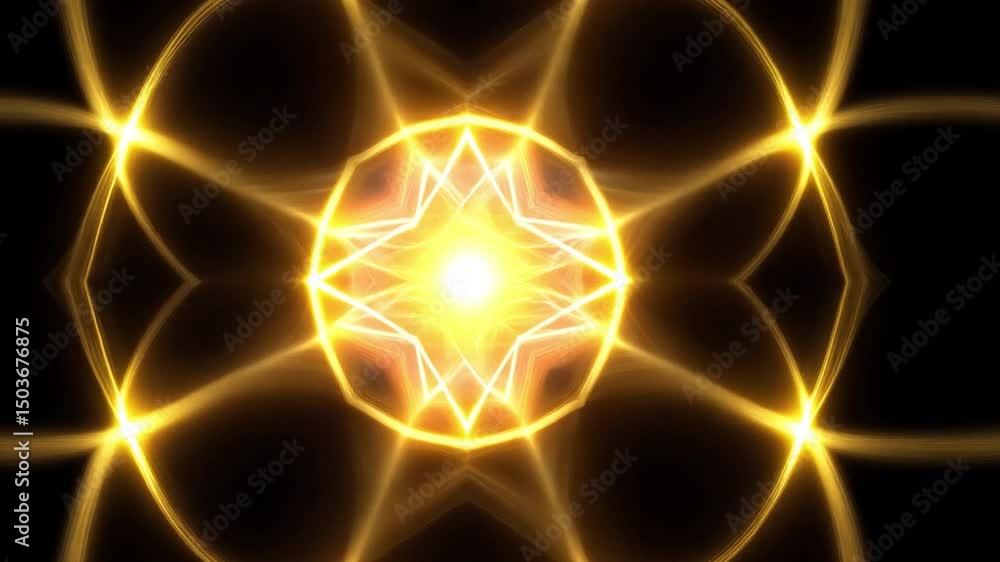 Aufkleber abstract glowing star pattern with radiant light at center, creating mesmerizing visual effect throu