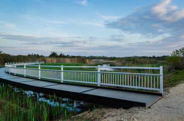 Naklejka premium Cape May Meadows, NJ, Nature Center sunrise in May