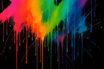 Art of abstract rainbow color ink fluid