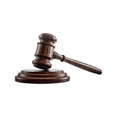 Judge Gavel Striking on Transparent Background