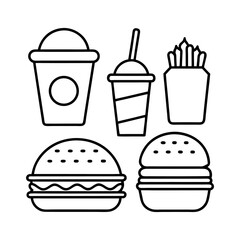 Fast Food Outline Icons