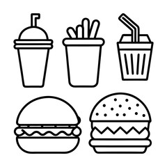 Fast Food Outline Icons
