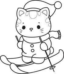 Lineart of a bunch of cute cat with various activities.
Outline ofkKawaii animal kitty for scrapbook and sticker.