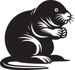 Obraz premium black and white rat mouse, rat mouse silhouette vector icon, mouse logo vector