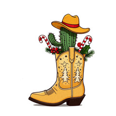 cowboy boots and hat