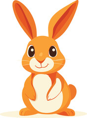 Obraz premium Cute Orange Bunny Rabbit Icon against white background