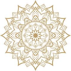 Luxury Mandala Line Art Vector– Intricate Floral Ornament Vector Design on Transparent Background