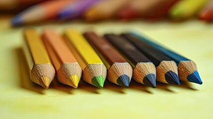 Obraz premium Macro Image of Colorful Drawing Pencils