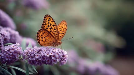 Obraz premium Macro View of Butterfly Drinking Nectar