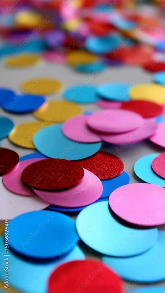 Aufkleber vibrant array of colorful confetti scattered on a surface, creating a festive and celebratory atmosp