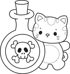 Lineart of a bunch of cute cat with various activities.
Outline ofkKawaii animal kitty for scrapbook and sticker.