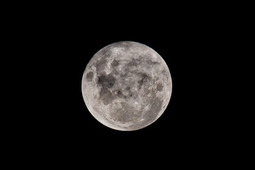 Partial Lunar Eclipse - Blood Moon, Full Moon and clouds