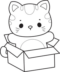 Outline of a bunch of cute cat with various activities.
Lineart of Kawaii animal kitty for scrapbook and sticker.