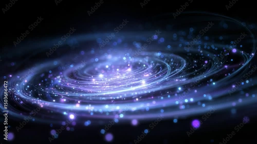 Poster ethereal galactic swirl with luminous stars and cosmic light in deep space conceptual visualization