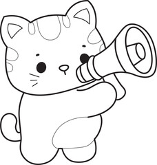 Outline of a bunch of cute cat with various activities.
Lineart of Kawaii animal kitty for scrapbook and sticker.