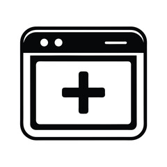 Fototapeta premium browser tab plus symbol icon vector illustration