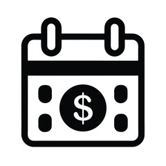calendar dollar expense icon vector illustration