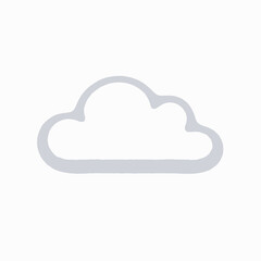 Obraz premium Isolated White Cloud Icon on White Background Sky Weather Element