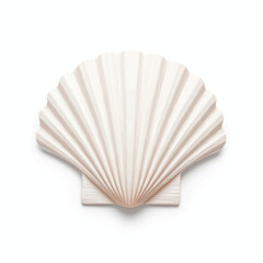 Isolated White Seashell on White Background in Isometric Style Rendering