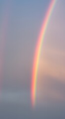 AI-Generated Minimalist AI Background of Soft Rainbow in Pastel Sky with Negative Space