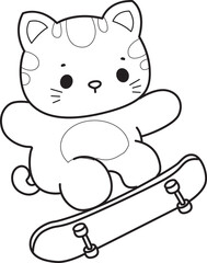 Outline of a bunch of cute cat with various activities.
Lineart of Kawaii animal kitty for scrapbook and sticker.