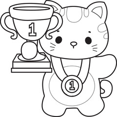 Outline of a bunch of cute cat with various activities.
Lineart of Kawaii animal kitty for scrapbook and sticker.