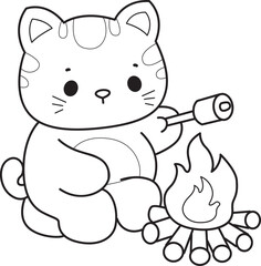 Outline of a bunch of cute cat with various activities.
Lineart of Kawaii animal kitty for scrapbook and sticker.
