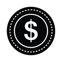 dollar coin icon vector illustration