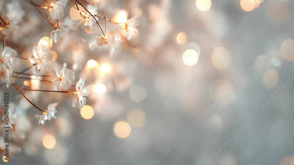 Aufkleber delicate white blossoms with soft bokeh background creating an enchanting and dreamy atmosphere