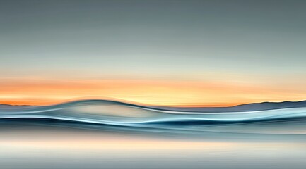 Abstract landscape with soft, flowing lines of color, depicting a sunrise or sunset over a body of water or land