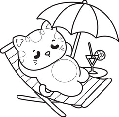 Outline of a bunch of cute cat with various activities.
Lineart of Kawaii animal kitty for scrapbook and sticker.